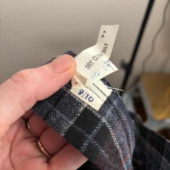 VTG Handmade Union Made Wool Plaid A-Line Skirt XS 70’s - Picture 5 of 6